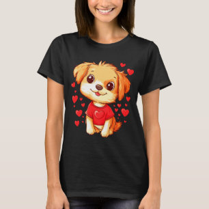 Dogs Lover Heart Girls Puppy Valentine S Day Women T-Shirt