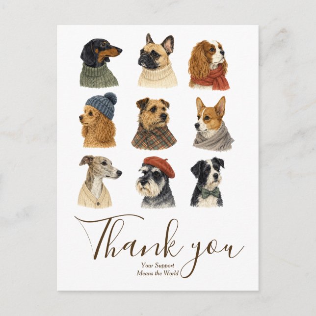  Dogs Lover Sweaters Cosy Postcard (Front)