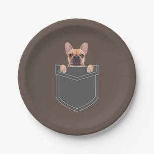 Dogs Lovers   French Bulldog In My Pocket Apparel Paper Plate