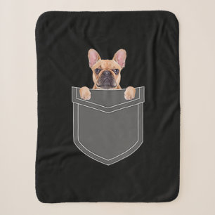 Dogs Lovers French Bulldog In My Pocket Apparel Sherpa Blanket