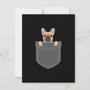 Dogs Lovers French Bulldog In My Pocket Apparel Thank You Card