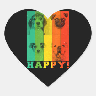 Dogs Make Me Happy Beagle Dog Mum Dad Gift Heart Sticker