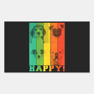 Dogs Make Me Happy Beagle Dog Mum Dad Gift Rectangular Sticker