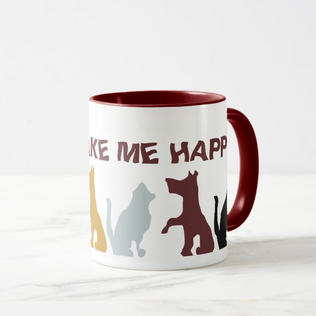 Dogs Make Me Happy Ceramic Mug (Front Right)