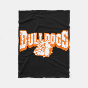 Dogs Mascot Back To School Team Spirit Orange Fleece Blanket