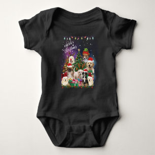 dogs Merry christmas Light Baby Bodysuit