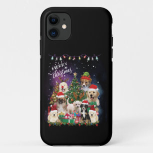 Dogs Merry Christmas Light iPhone 11 Case