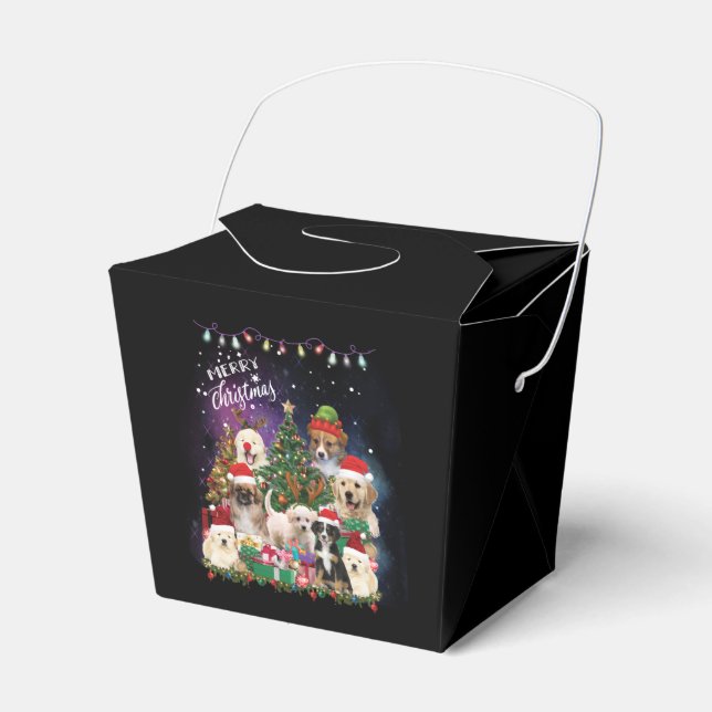 Dogs Merry Christmas Light Favour Box (Front Side)