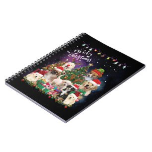 Dogs Merry Christmas Light Notebook