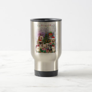 dogs Merry christmas Light Travel Mug