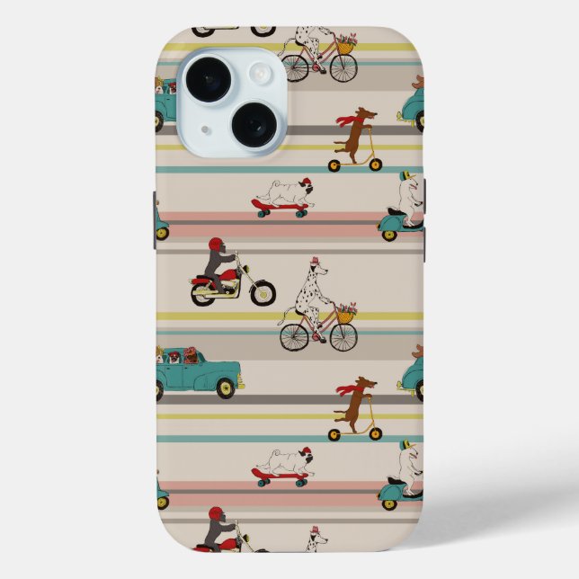 Dogs Moving in Vehicles Pattern Case-Mate iPhone Case (Back)
