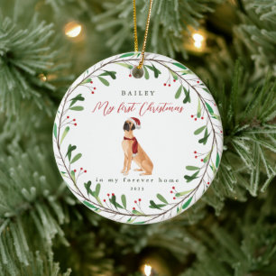 Dog's My First Christmas with Name Great Dane Ceramic Tree Decoration