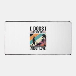 Dogs Never Lie About Love Vintage Walking Dog Desi Desk Mat