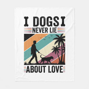 Dogs Never Lie About Love Vintage Walking Dog Desi Fleece Blanket