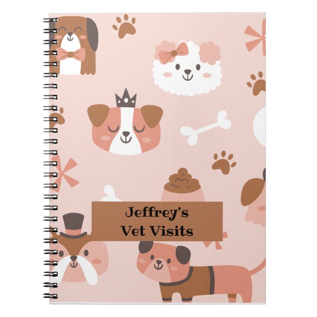 Dog's Notebook Personalised or for Vet Visits (Front)