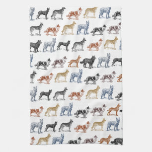 Dogs Of All Kinds Tea Towel