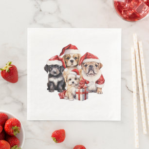 'Dogs of Christmas' cute dog lover  Napkin
