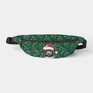 Dogs of Christmas, green & red holiday Bum Bags