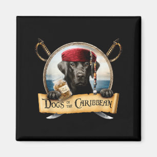 Dogs Of The Caribbean - Cute Black Labrador Pirate Magnet