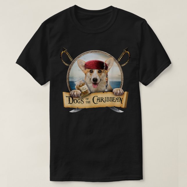 Dogs of the CaribbeanCute Corgi Dog for Christmas  T-Shirt (Design Front)
