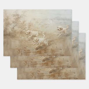 Dogs - Oil Painting Style Wrapping Gift Paper