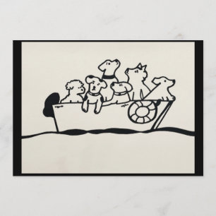 "Dogs on Boat" Invitation by Willowcatdesigns