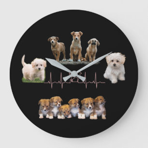 Dogs package, Funny Dogs package Large Clock