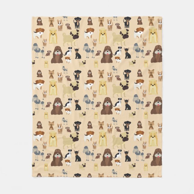 dogs pattern. fleece blanket (Front)
