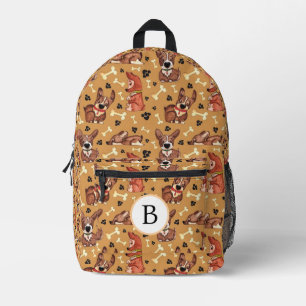 DOGS PATTERN PAW PRINTS AND DOG BONES PATTERN NAME PRINTED BACKPACK