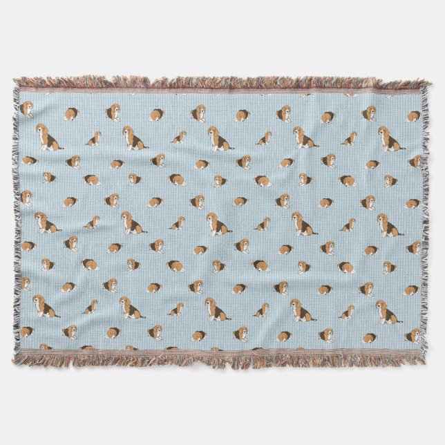 Dogs pattern throw blanket (Front)