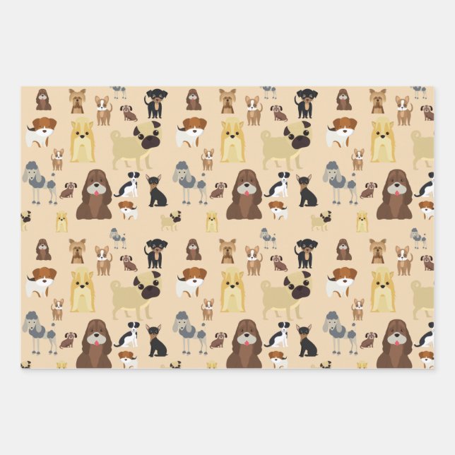 dogs pattern. wrapping paper sheet (Front)