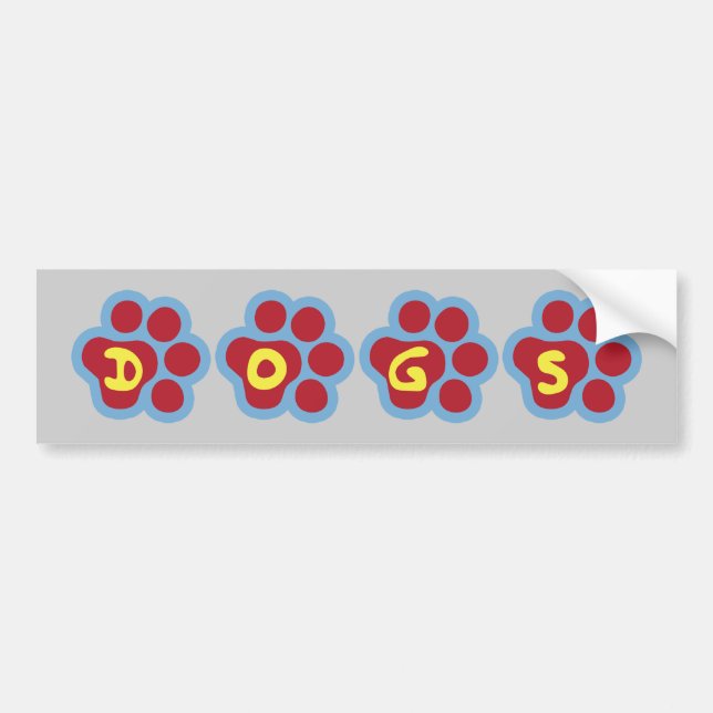 Dogs (Paw Print) Bumper Sticker (Front)