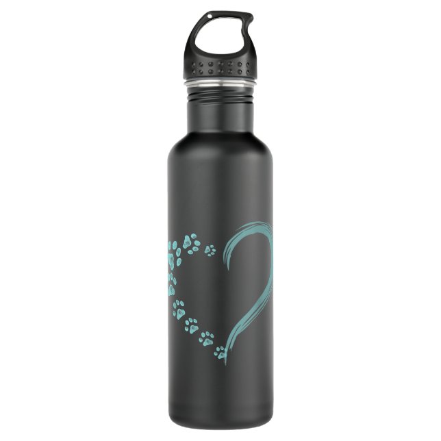 Dogs Paw Print Heart Dog Mum 710 Ml Water Bottle (Front)