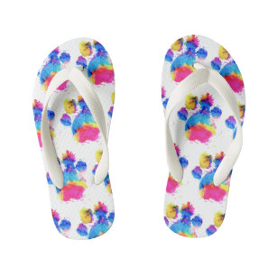 Rainbow of paws flip flops hotsell