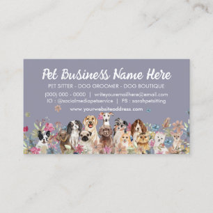 Dogs Pet Sitting Groomer Walker Trainer Business Card