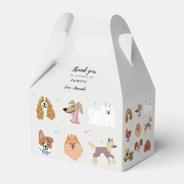 Dogs Pets Kids Birthday Party Favour Box (Front Side)
