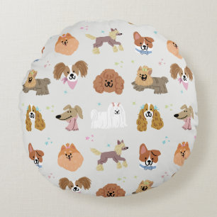Dogs Pets Kids Room Nursery Decor Round Cushion