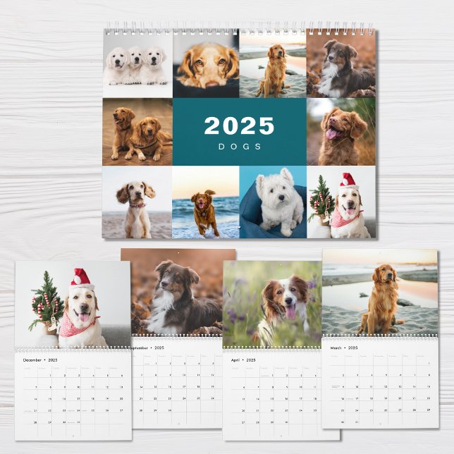 Dogs Photo Collage Modern 2025 Calendar (Creator Uploaded)