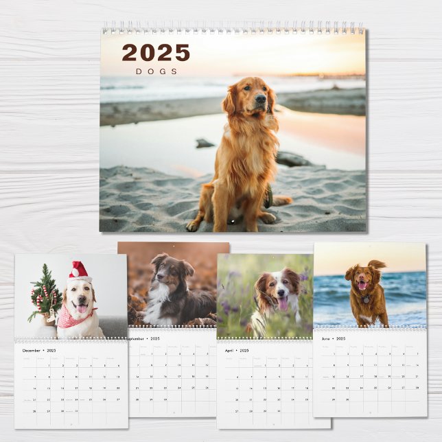 Dogs Photo Collage Modern 2025 Calendar (Creator Uploaded)