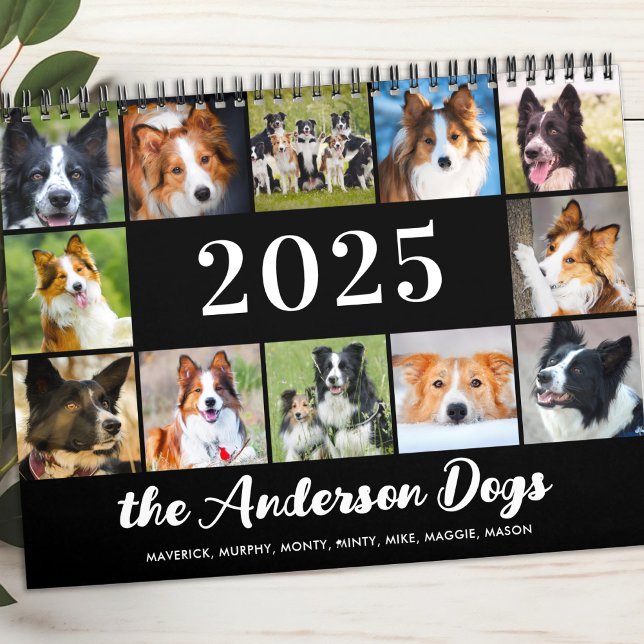 Dogs Photo Collage Personalised Modern 2026 Calendar (Creator Uploaded)