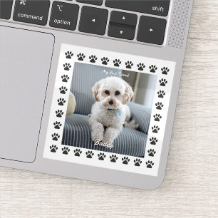 Dog's Photo, Name, My Best Friend, Paw Prints