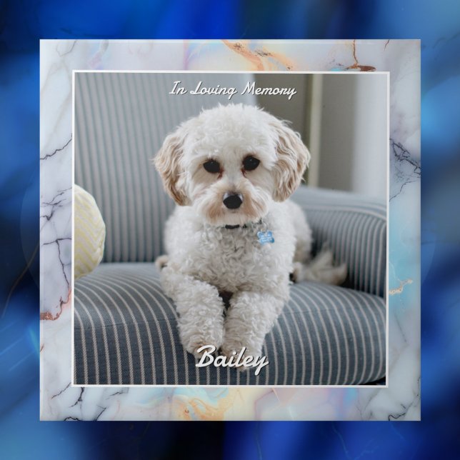 Dog's Photo, Script Name, In Loving Memory, Marble Tile (Creator Uploaded)