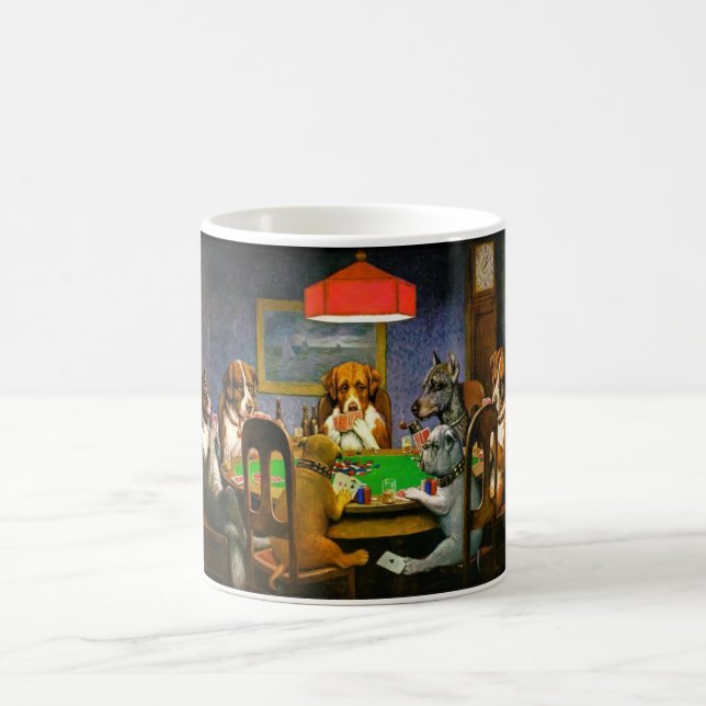 Dogs Playing Cards Coffee Mug (Center)