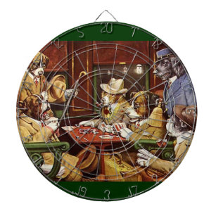 Dogs Playing Cards dart board