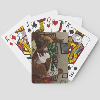 Dogs playing online poker cards