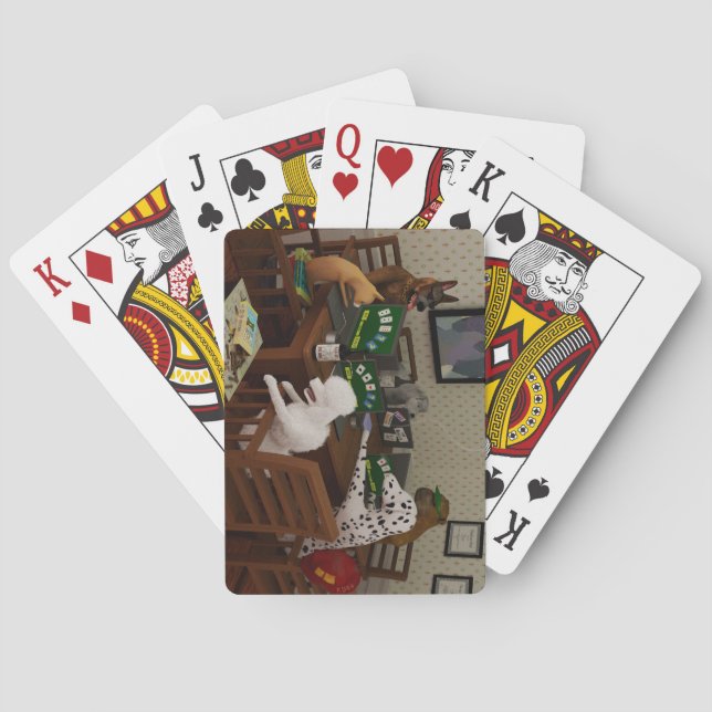 Dogs playing online poker playing cards (Back)