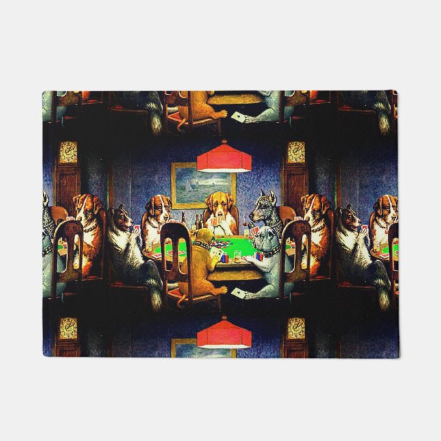 Dogs Playing Poker A Friend In Need Doormat (Front)