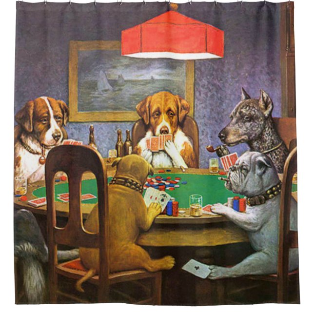 Dogs Playing Poker A Friend In Need Shower Curtain (Front)