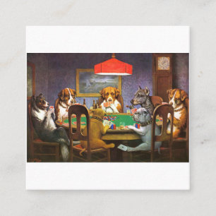 Dogs Playing Poker A Friend In Need Square Business Card