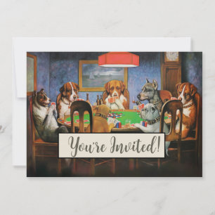Dogs Playing Poker by C.M. Coolidge Invitation